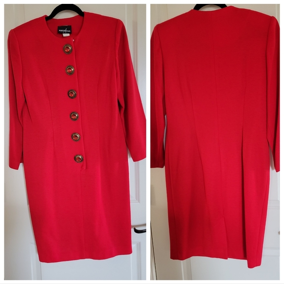 Positive Attitude Red dress stretchy style - Picture 2 of 12